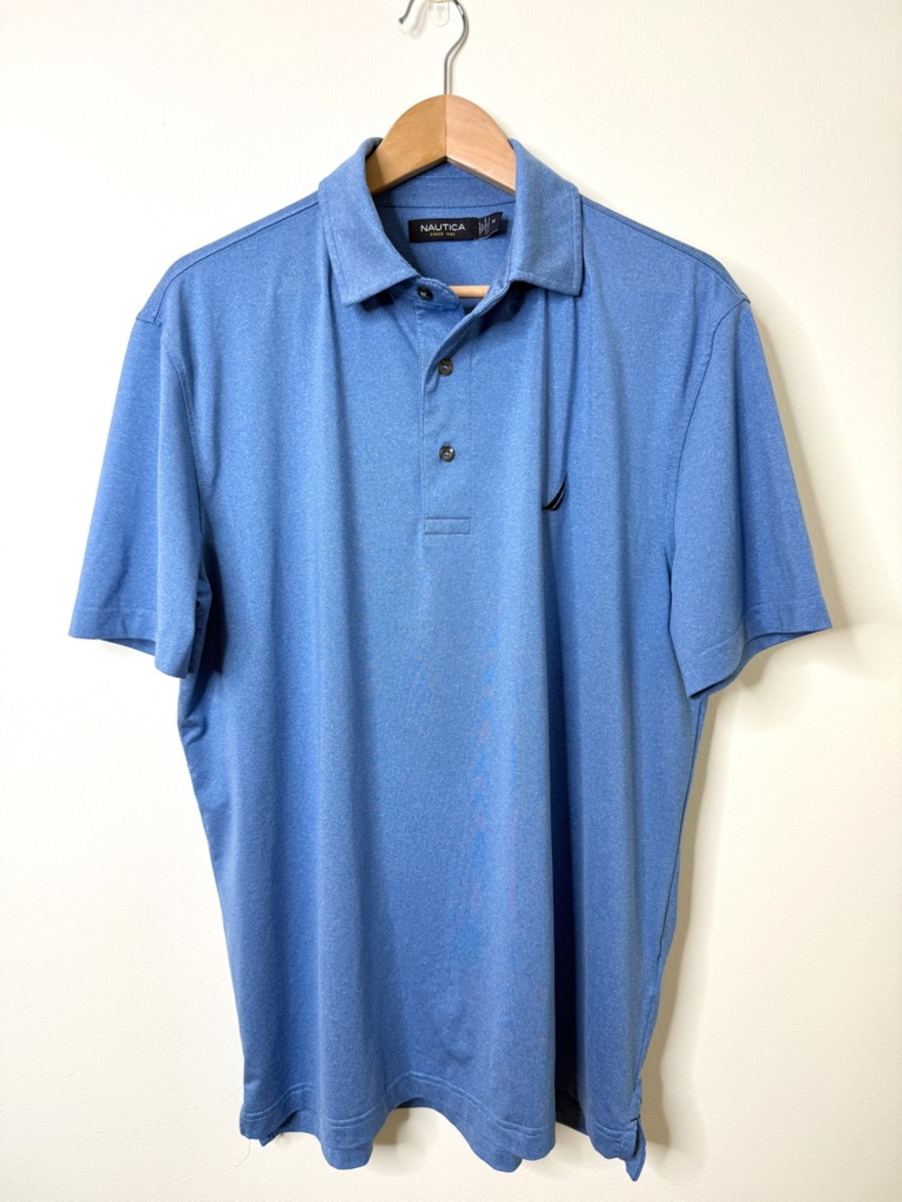 NAUTICA Men’s Heather Blue Performance Polo KC5401 - Picture 2 of 5
